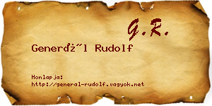 Generál Rudolf névjegykártya